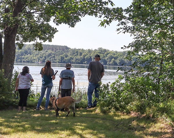 Employment Opportunities Shoreline site visit with landowners and two soil and water conservation district staff.